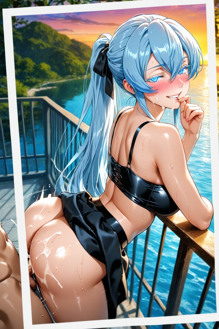 Perfect Bubble Butt, Blushing, Slut Outfit Hentai IA