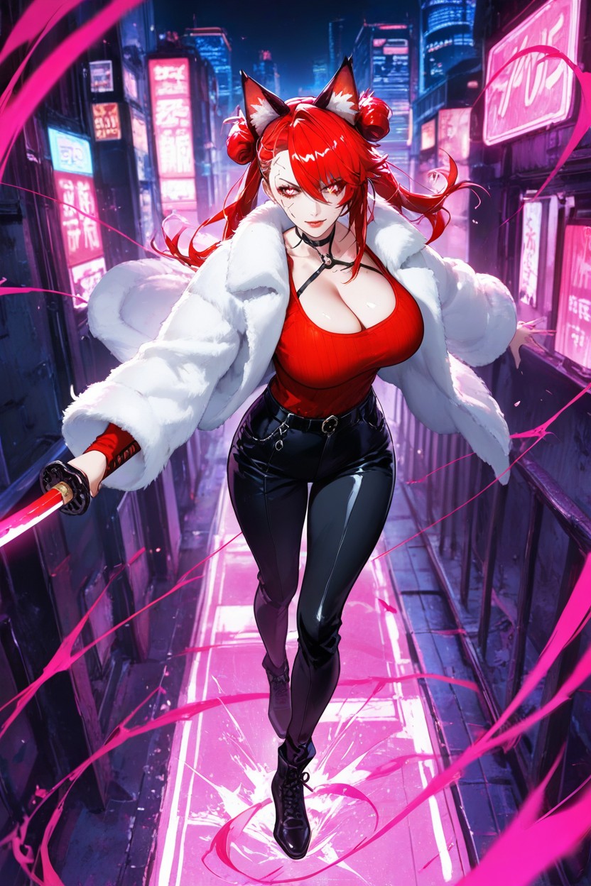 Heart Eyes, Fur Coat, Cat Ears Hentai AI Porn