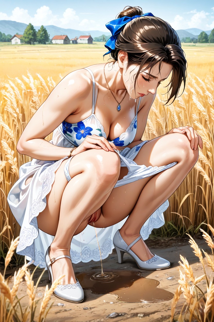 Dripping Urine From Pussy, 18+, Puddle Hentai AI Porn