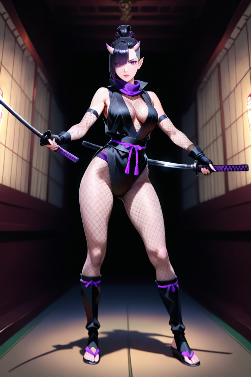 Medium Breasts, Skinny, Hair Above Right Eye Hentai AI Porn