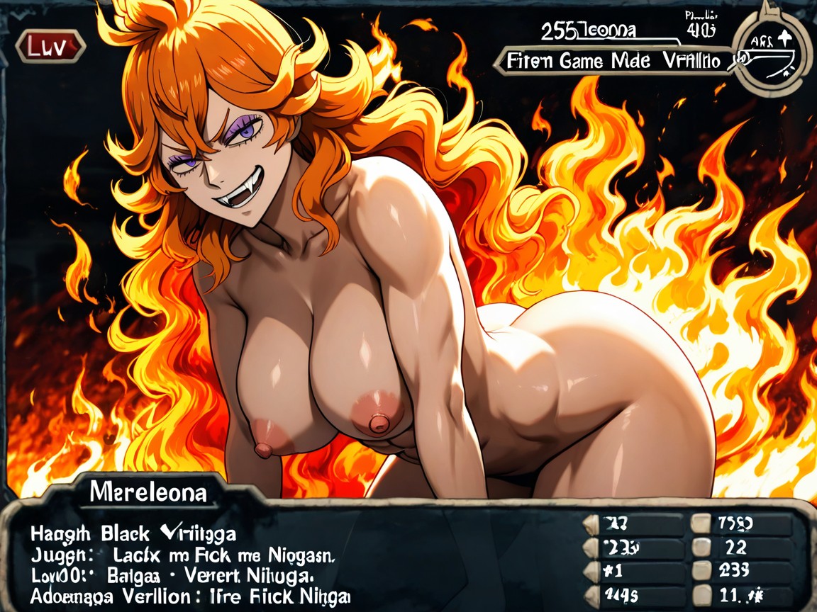 Clean Modern Jrpg Interface, English Text, Fangs Hentai IA