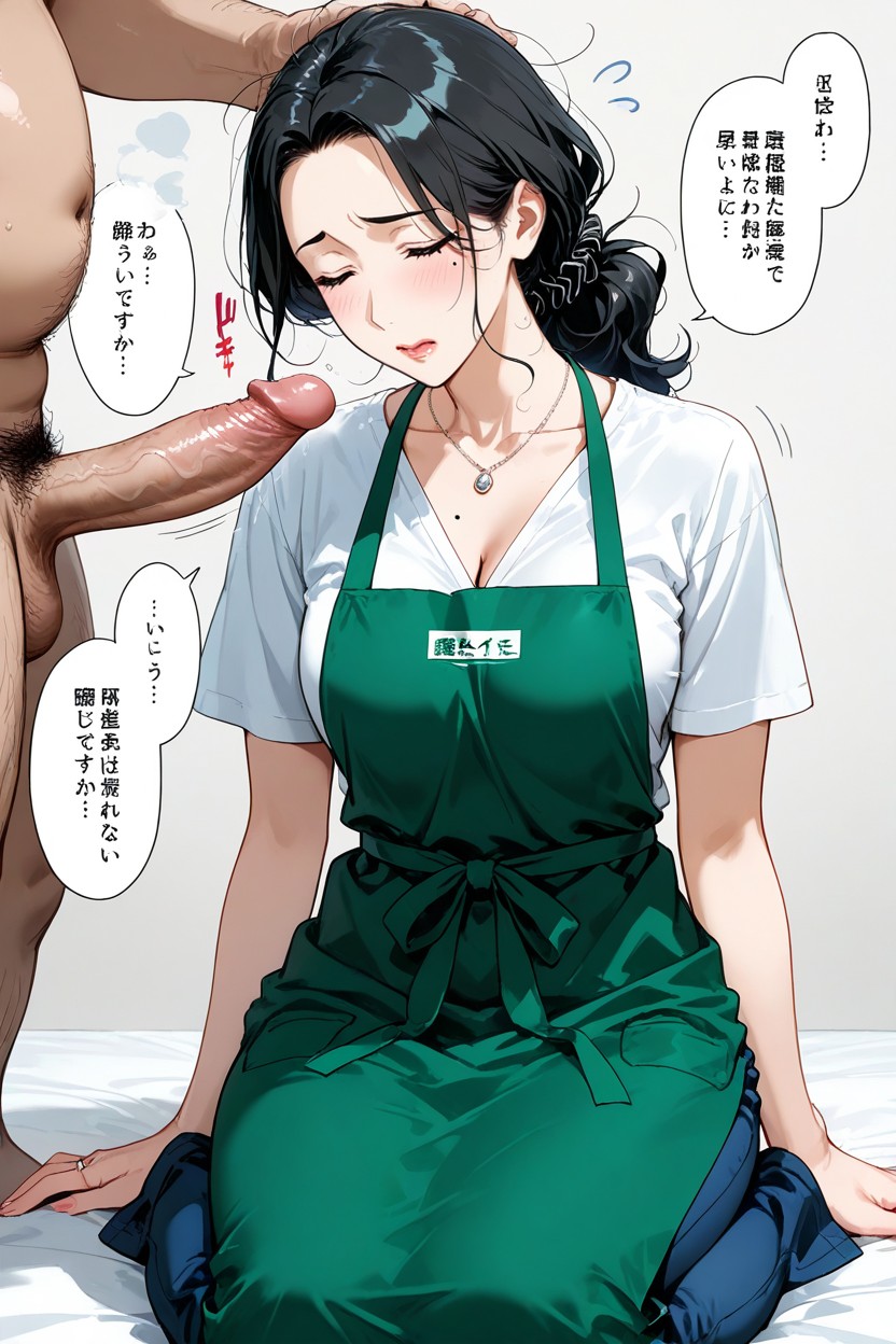 Many Speech Bubble, Plain Simple Background, Black Color Hair Scrunchie Hentai AI Porn