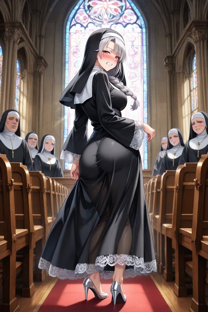 Full Body Front, Many People Around, 18+ Hentai AI Porn