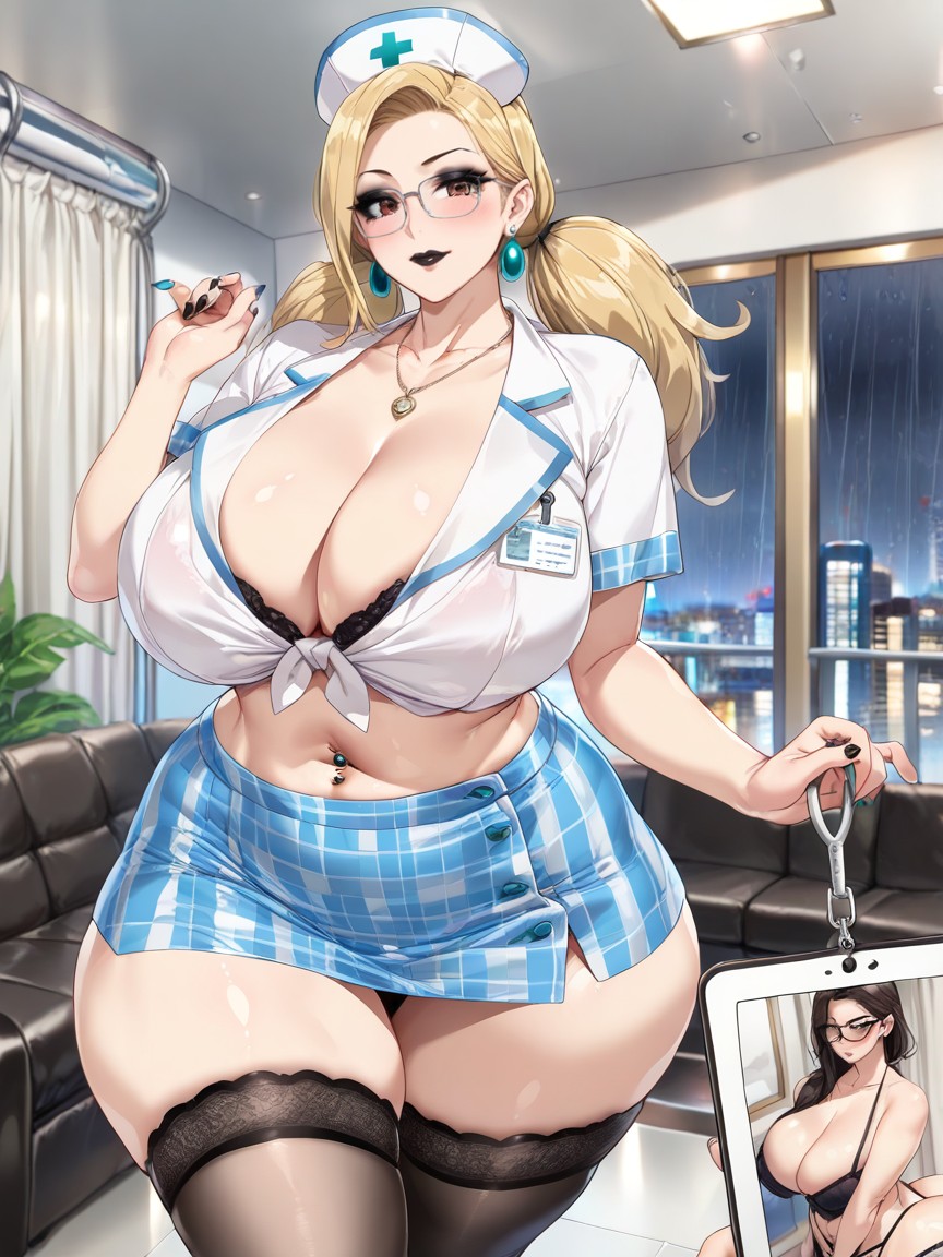 Intricate Detail, Sheer Nurse Uniform, Massive Natural Breasts Hentai AI Porn