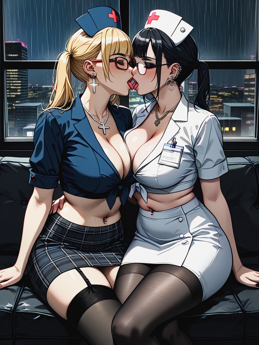 Black Eyeliner, Very Pixie, Nerdy Glasses Hentai AI Porn