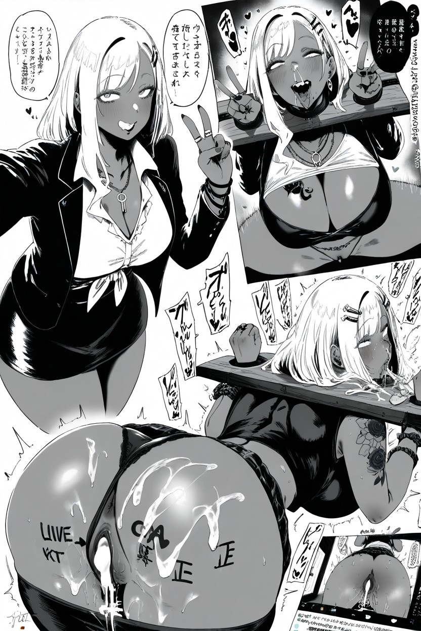 V-sign, Egg Vibrator, Layered Necklace Hentai AI Porn