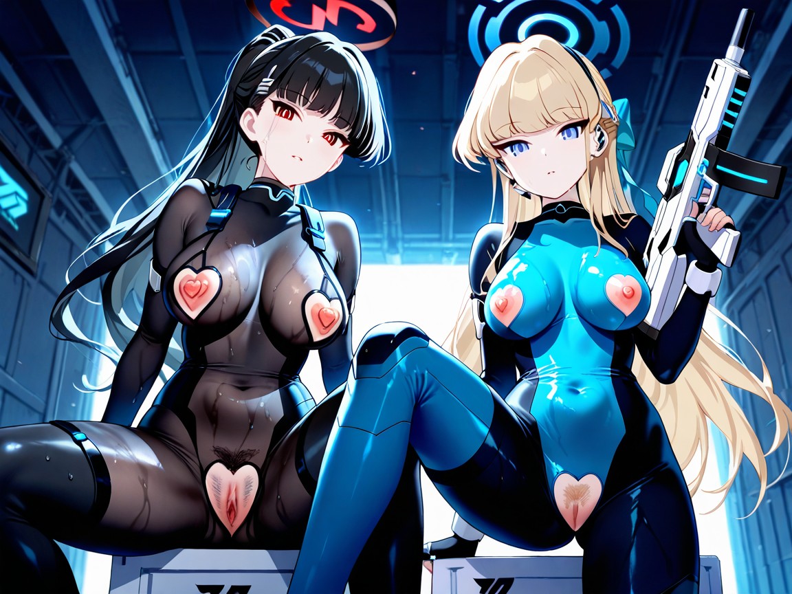 Sitting On Crate, Light Stand, Girls Hentai IA