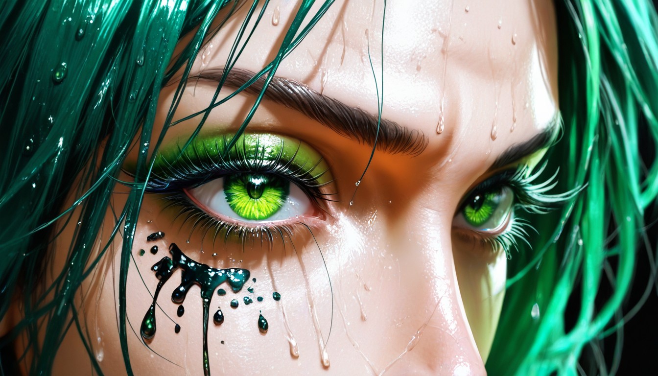Subtle Eyeliner, High Contrast, Black Mascara Hentai IA