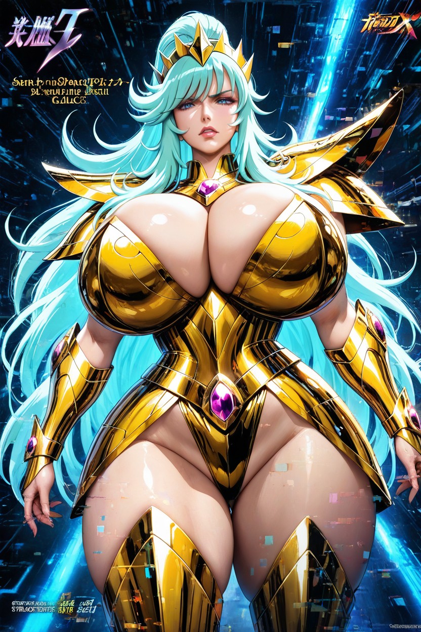 Logo, Dramatic Lighting, Flowing Anime Hair Hentai IA