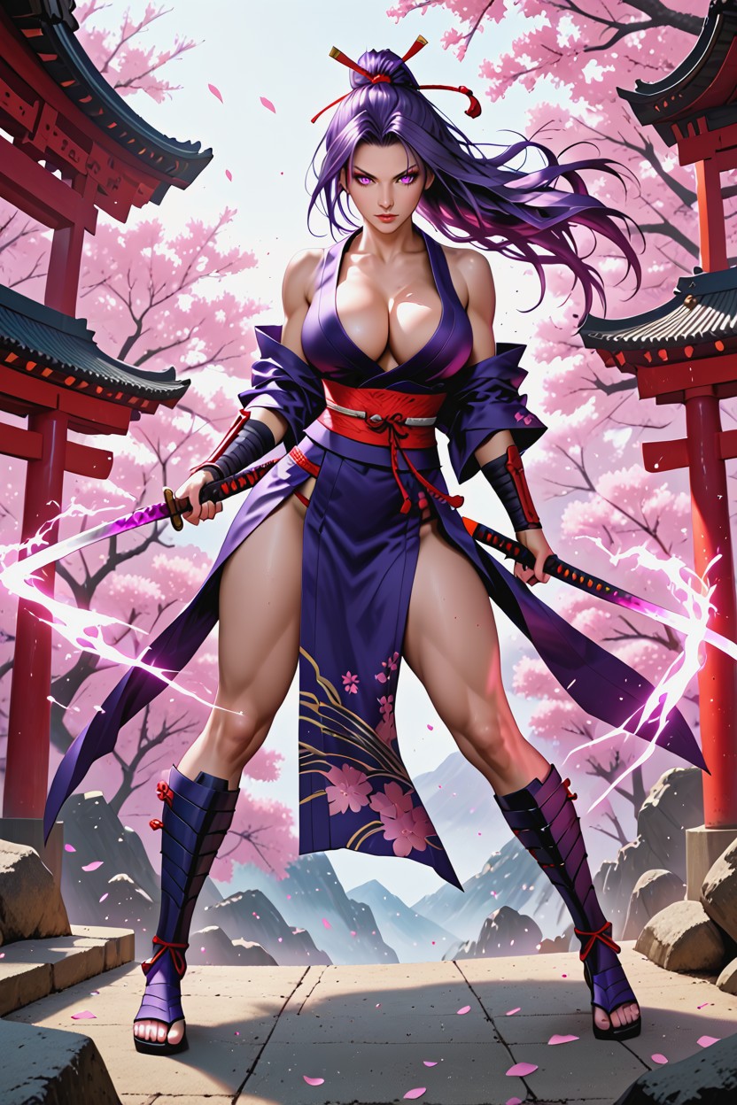 25+, Fighting, Pink Flower Petals Flying Natural Anatomy Hentai IA