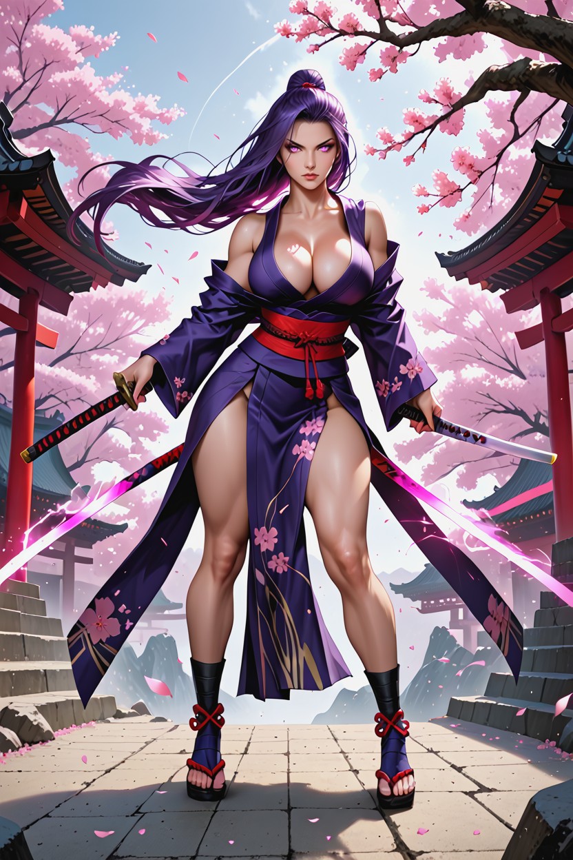 Bare Arms Extreme Dynamic Action, Bouncing Breasts, Detailed Face Hentai IA
