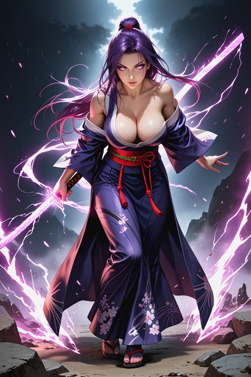 Detailed Face, Detailed Hair, Cleavage Hentai IA