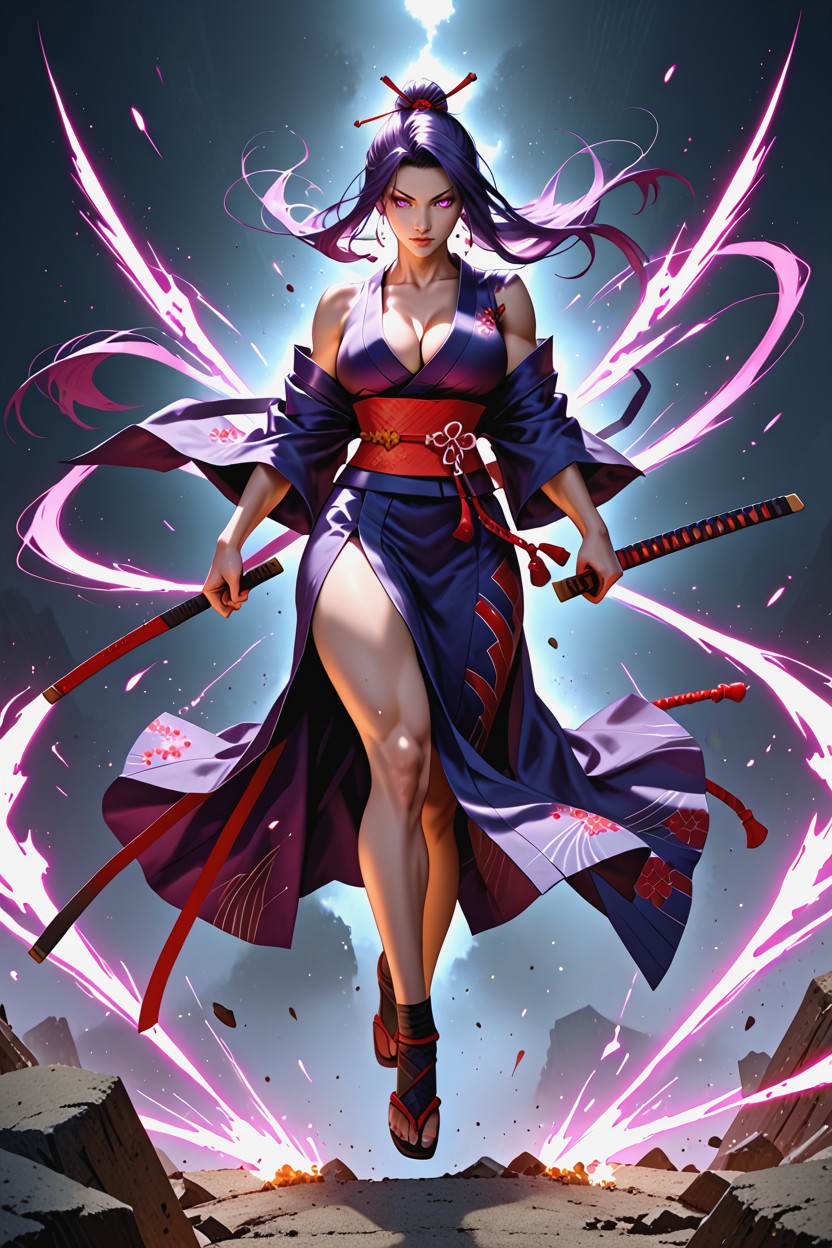 Delgada, Mid-air Katana Strike, Escote Hentai IA