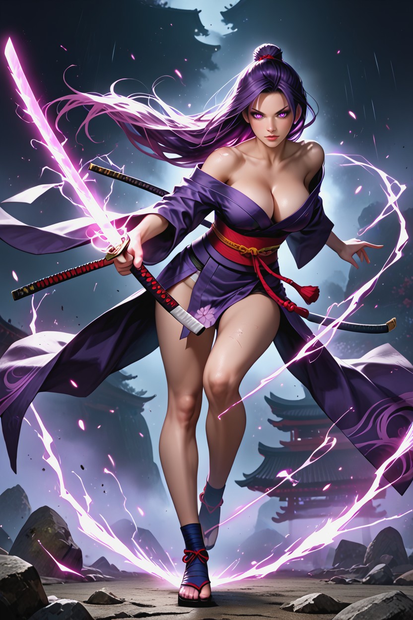 Highly Detailed, Bare Arms Extreme Dynamic Action Pose, Open Neckline Hentai IA