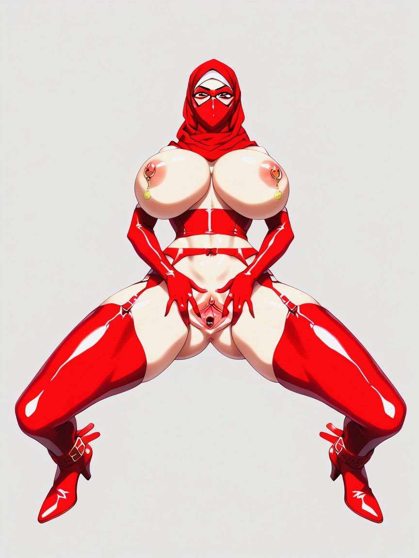 Spread Pussy Wide, Open Clitoris, Large Ass Hentai IA