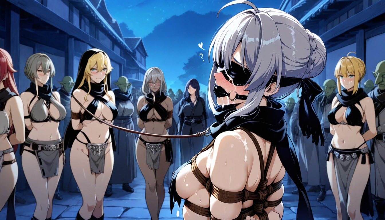 Night, Females Back To Back, Breast Focus Hentai IA