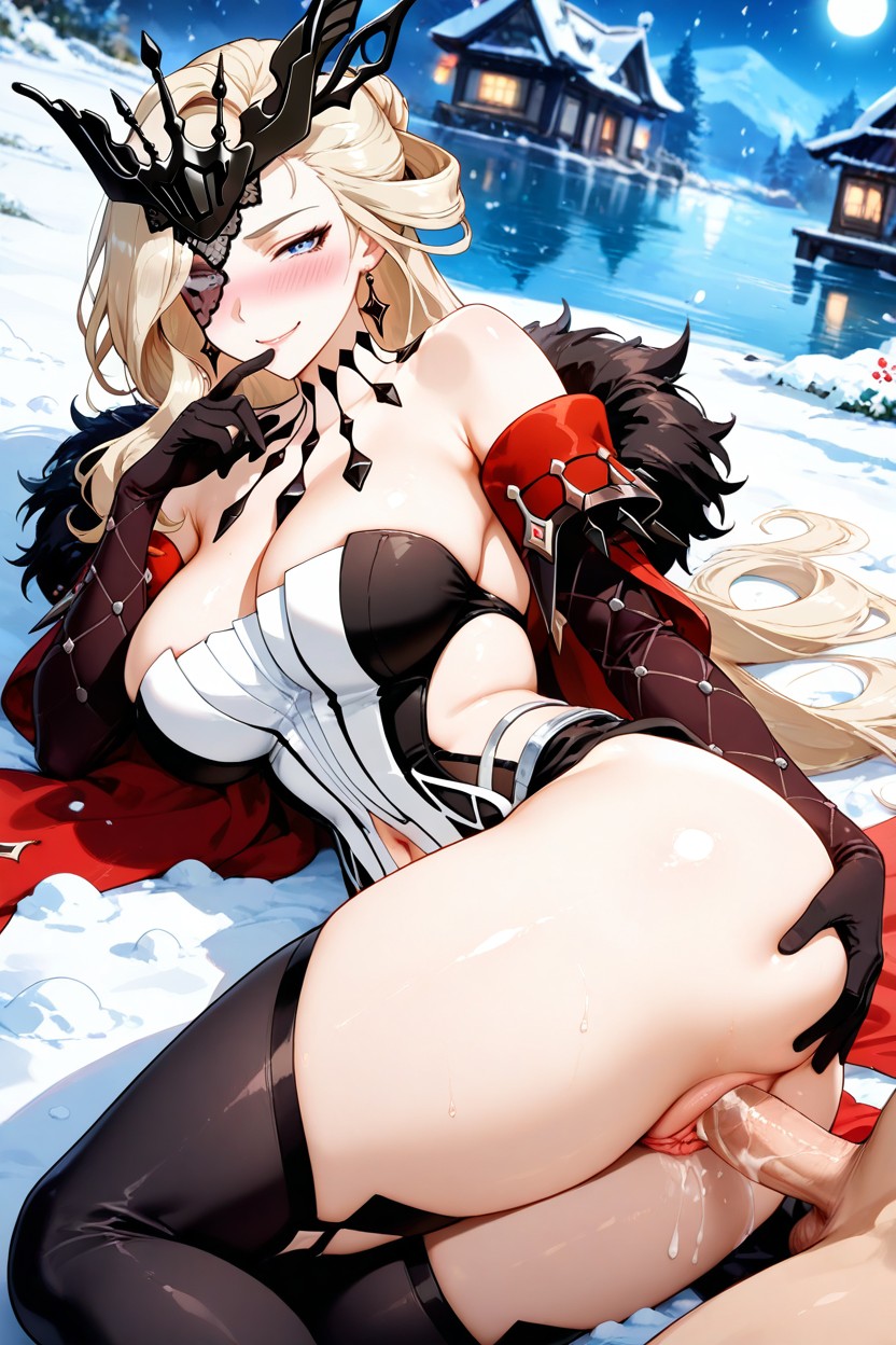 Sun Set Time, Creampie, Visible Lower Breast Hentai AI Porn