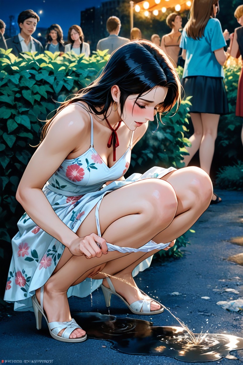 People, Looking Down, Women Peeing Hentai IA