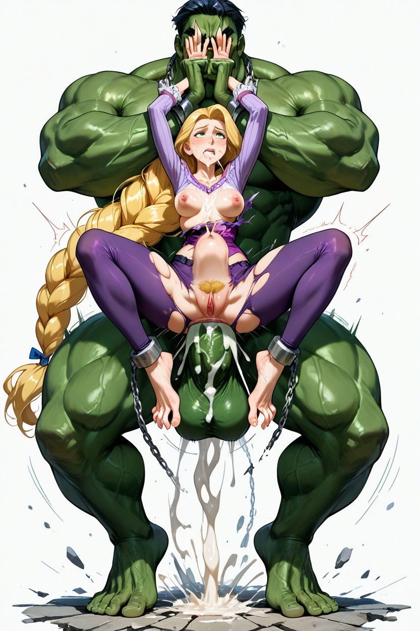 Bare Feet, Arched Long Toes, Insanely Hyper Mega Long Hair Hentai IA