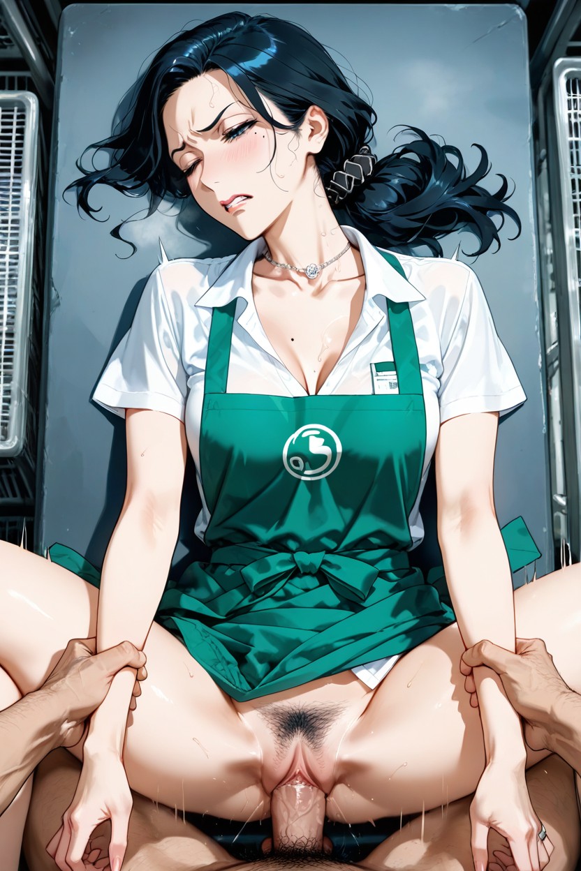 Messy Hair, Black Hair, Normal Sized Butt Hentai IA