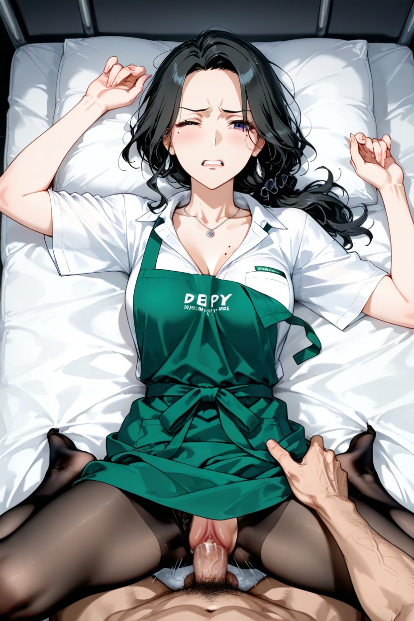 Looking_to_the_side, Turn Away, Hide Woman Face With One Arm Hentai AI Porn