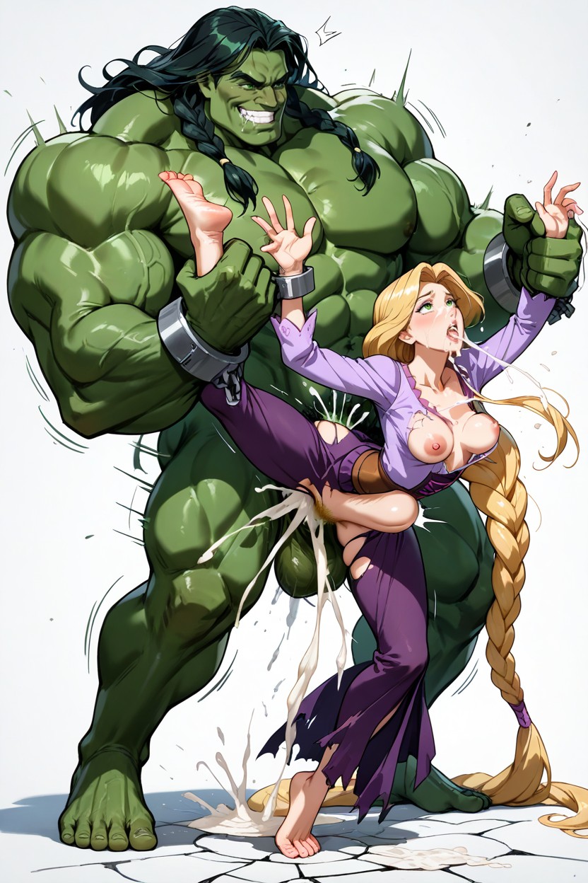 Dynamic Movement, Torn Apart Outfit, Muted Colors Hentai IA