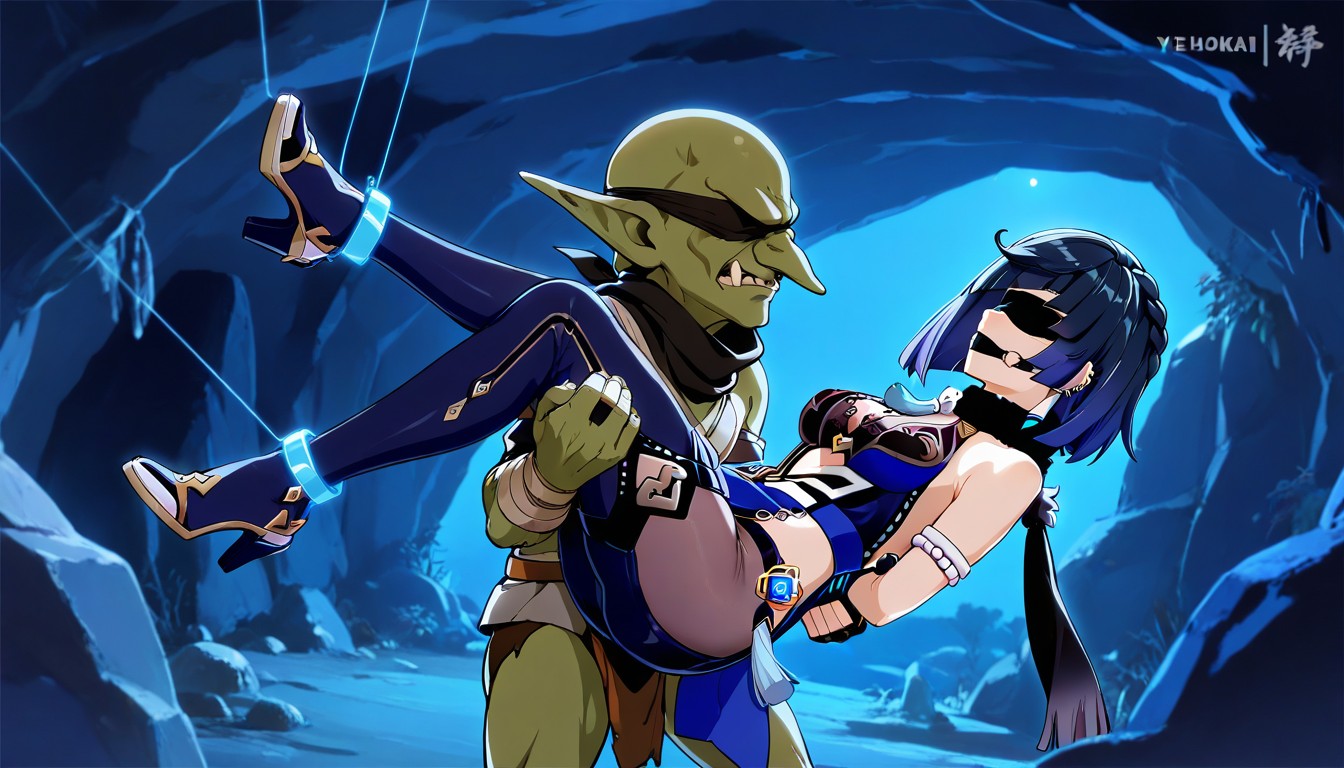 Female Carry By Goblin, Side View, Goblin Carry Female Hentai IA