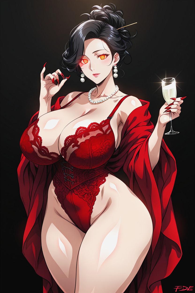 Hypnotized Milf Cosplay, Thick Thighs, Ojos De Corazón Hentai IA