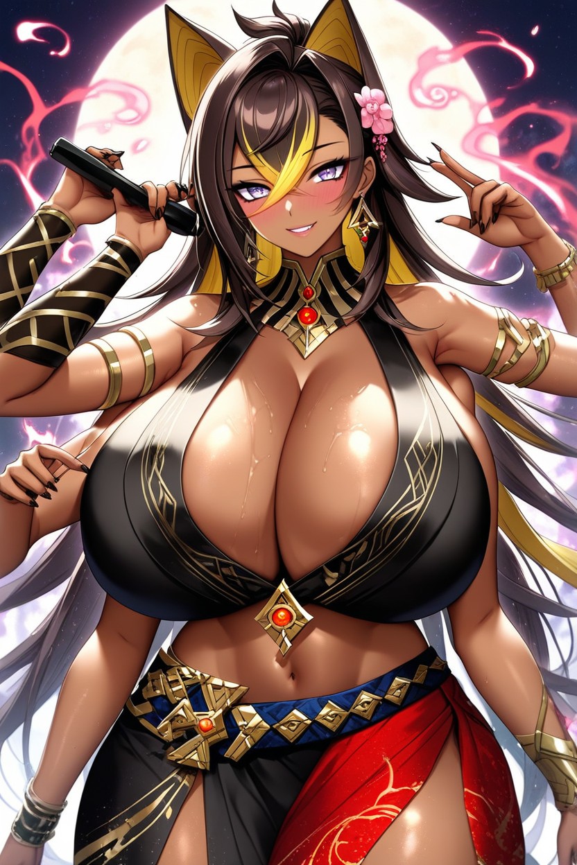 Long Hair, Colossal Size Breasts, Hindu Style Myth Hentai AI Porn
