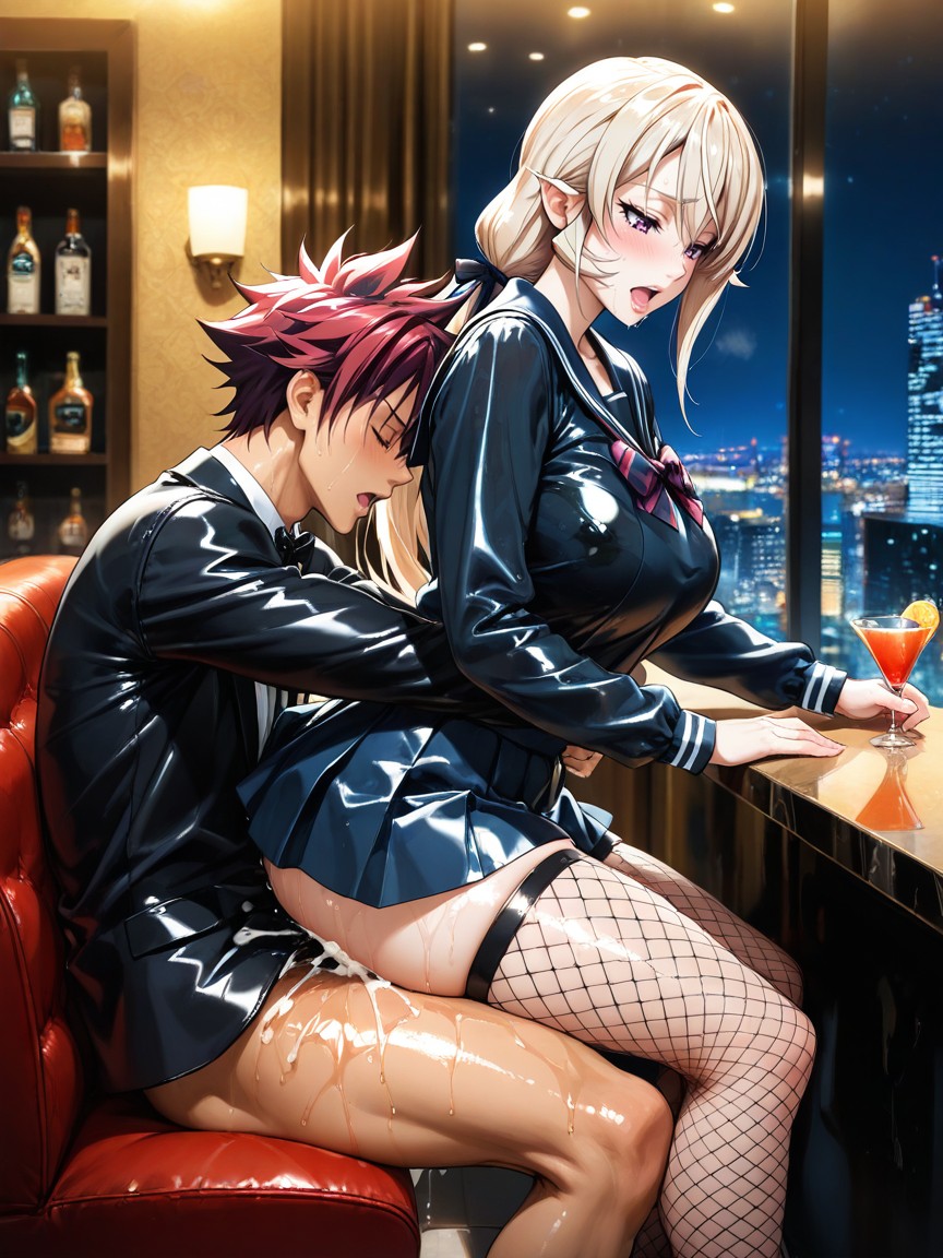 Boy, Dramatic Backlit Lighting, Long Legs Hentai IA