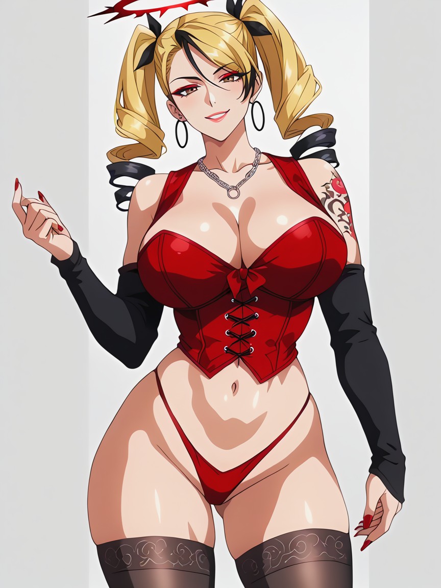 Black Arm Sleeves, Enma Art Style, Dark Lighting Hentai AI Porn