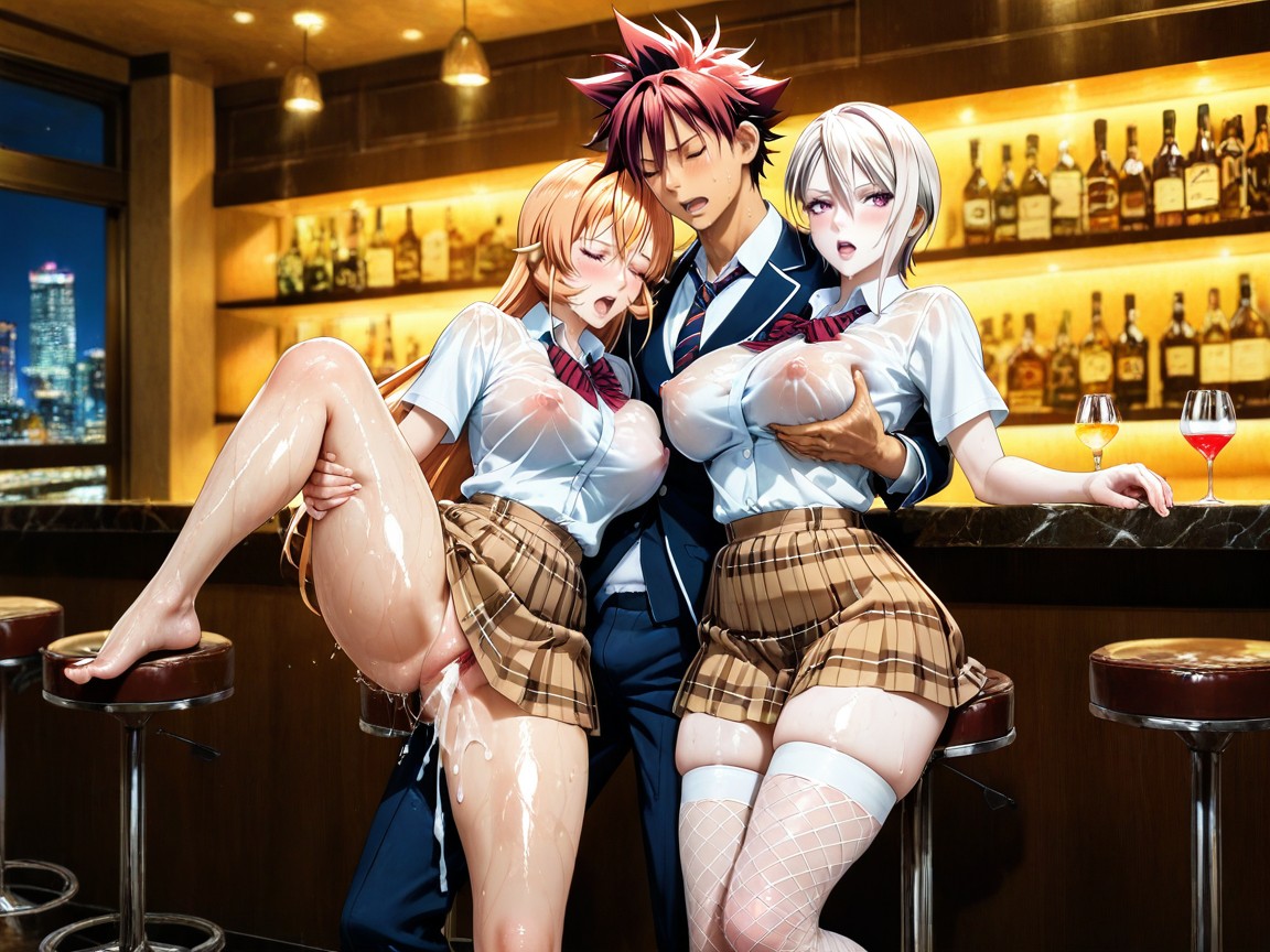 Glossy Full Lips, Uniforme, Empty Bar Hentai IA