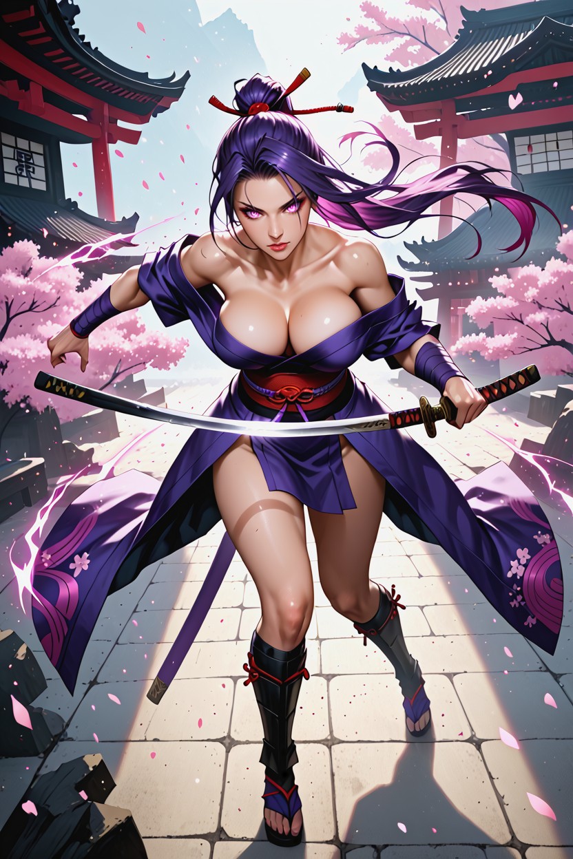 Off-shoulder, Cleavage, Dynamic Pose Hentai AI Porn