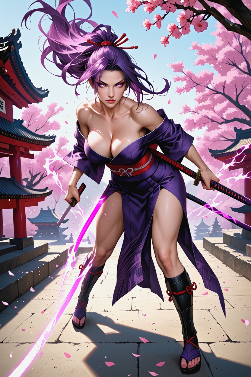 Psylocke From Marvel, Bouncing Breasts, Energy Particles Flying 헨타이 AI 포르노