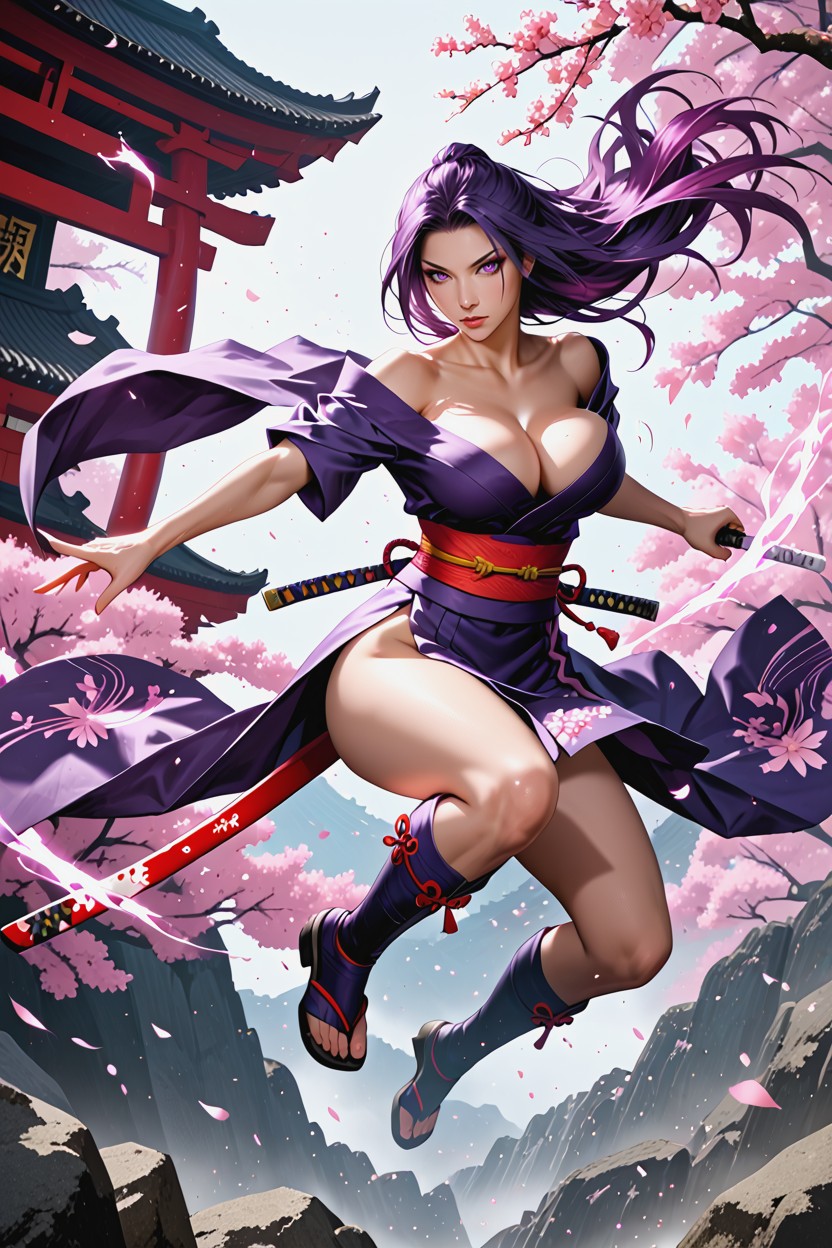 Dynamic Pose, Natural Lighting, Cleavage Hentai IA