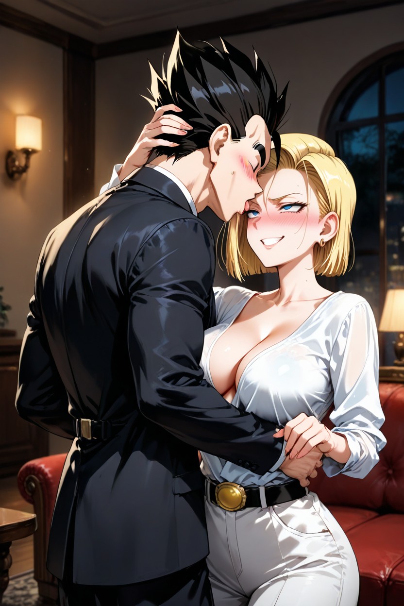 Sonrisa Diabólica, Pechos Medianos, Dark Cinematic Lighting Hentai IA