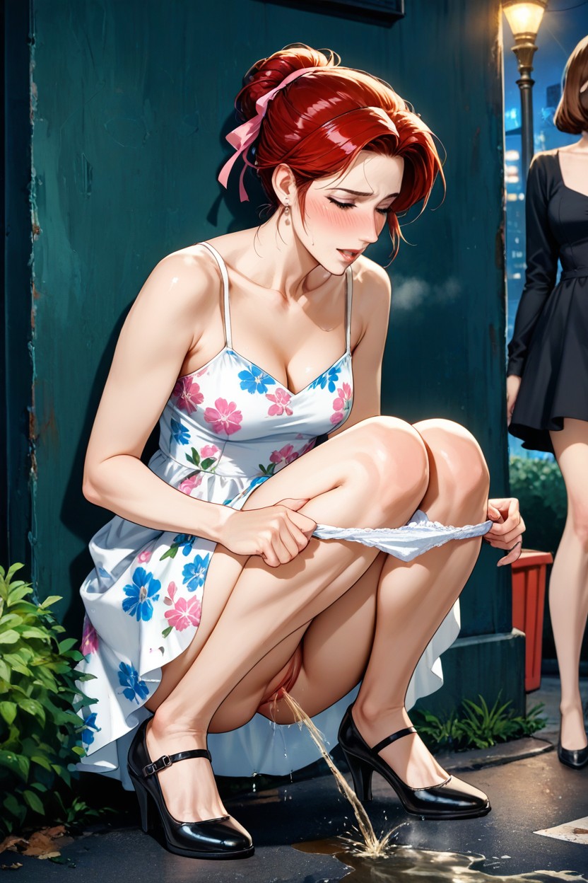 Puddles, Accurate Detailed Pussy, Both Looking To Frame Hentai IA