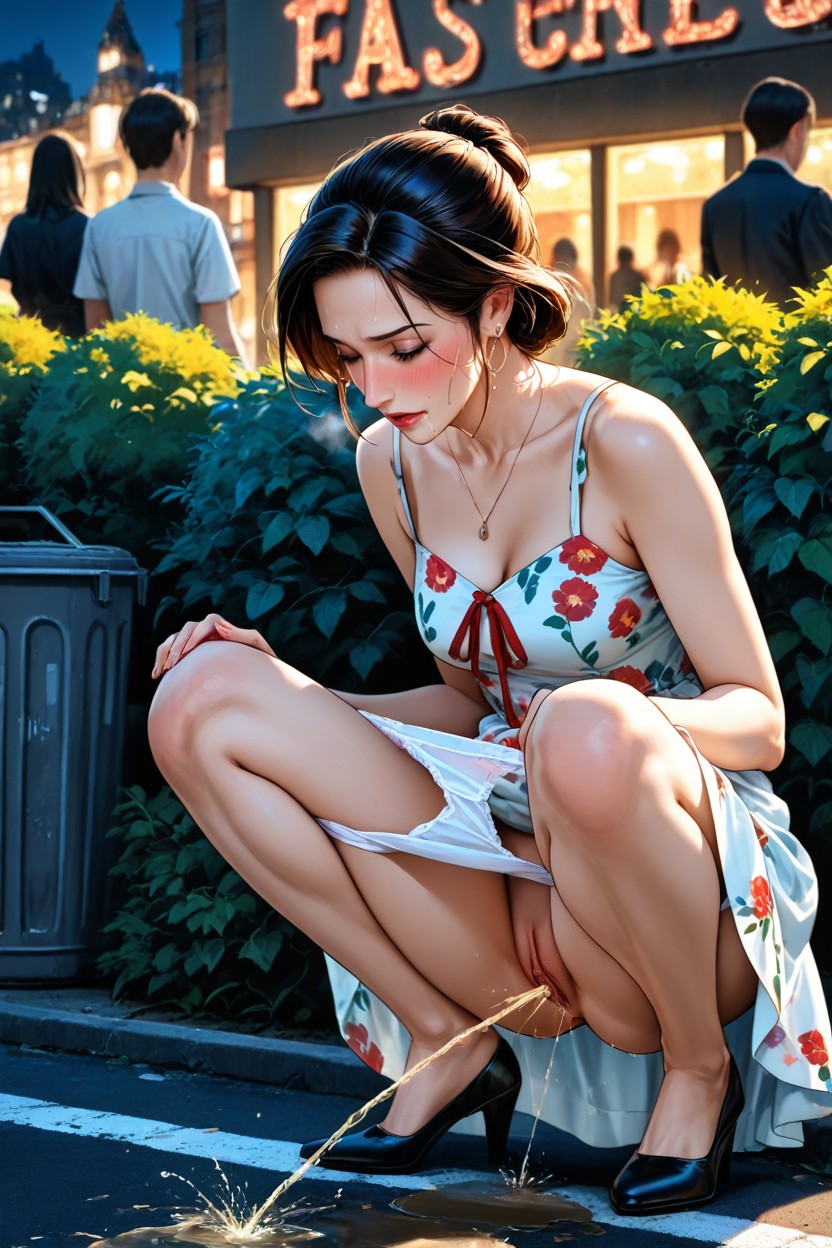 Puddles, Red Ribbon In Hair, Upskirts Hentai IA