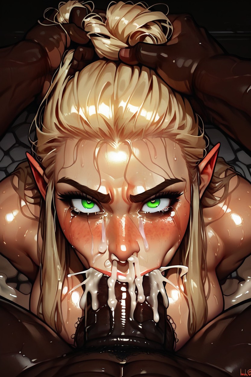 Extreme Deepthroat, Ojos Medio Cerrados, 18+ Hentai IA