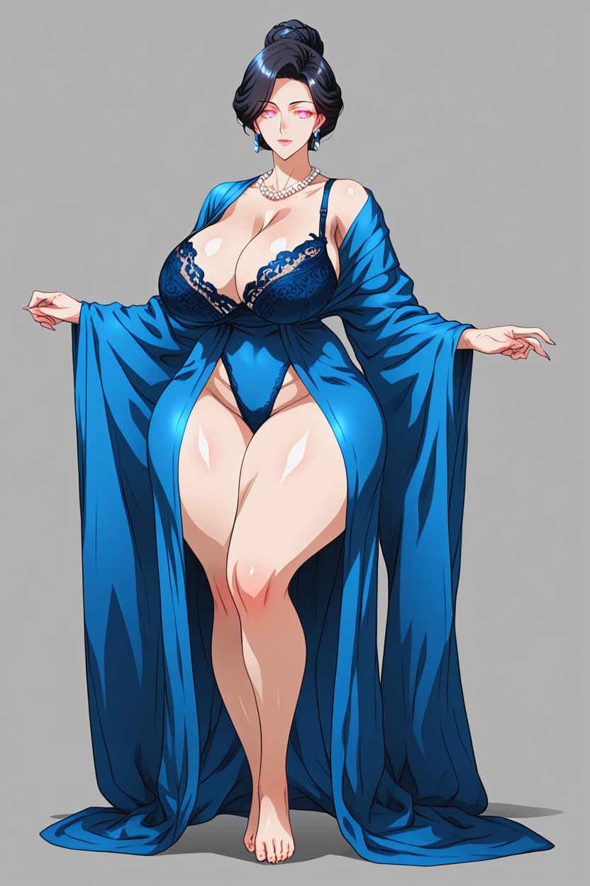 Voluptuosa, Full Body View, Pechos Redondeados Hentai IA