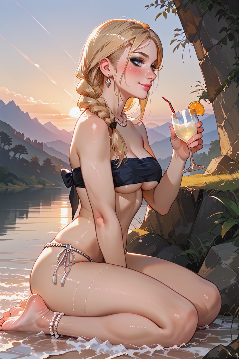 Detailed Feet, Diamond Necklace, Close To A Cliff Hentai AI Porn