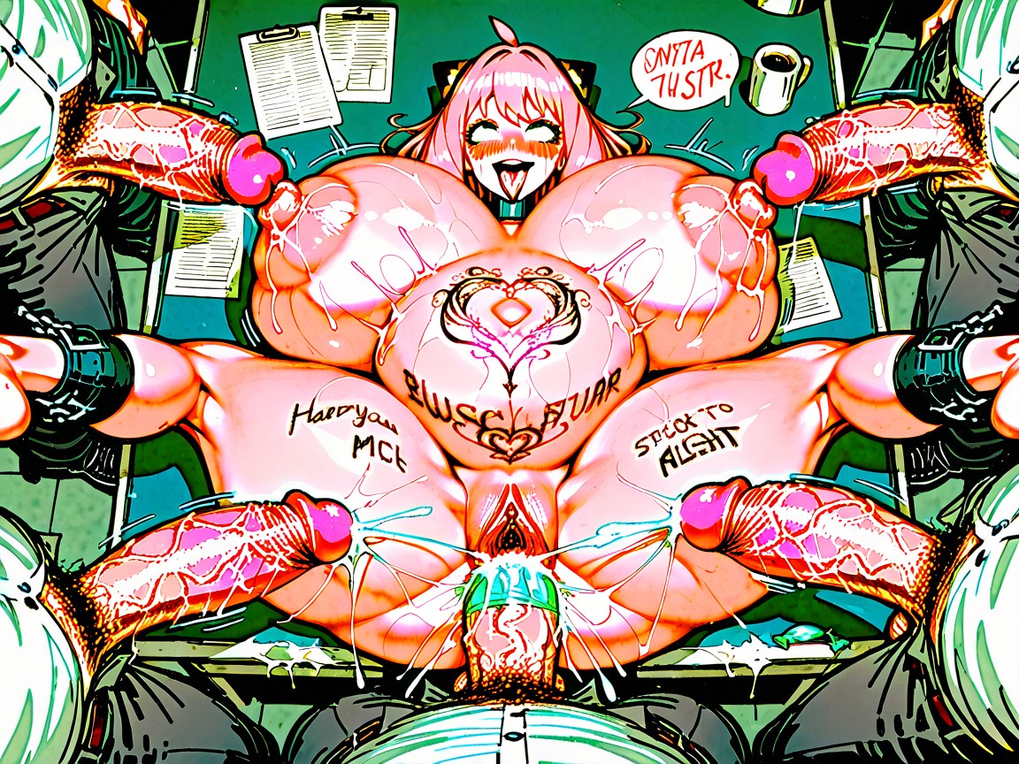 Lying On The Teacher's Desk, Naked, Hiperpene Imposiblemente Largo Hentai IA