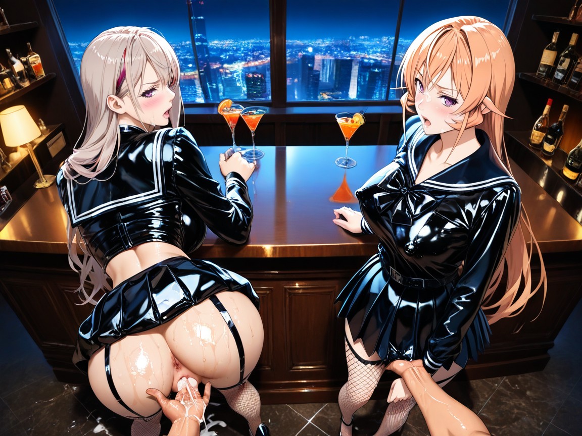 Night, Warm Desaturated Colours, Full Body View Hentai IA