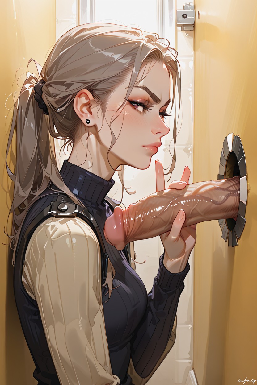 Pene De Poni, Primer Plano, Bent Knees Hentai IA