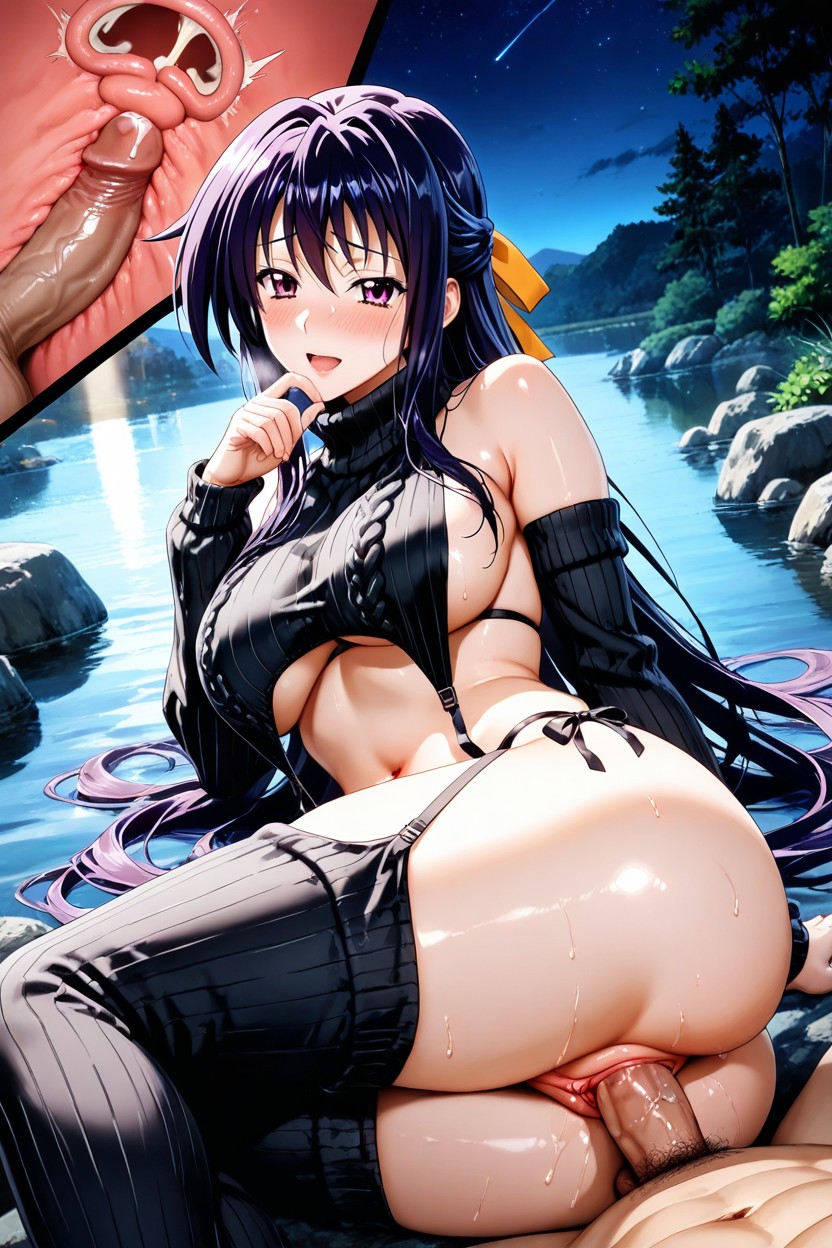 Bitting Own Finger, Luz Dura, Close Up Hentai IA