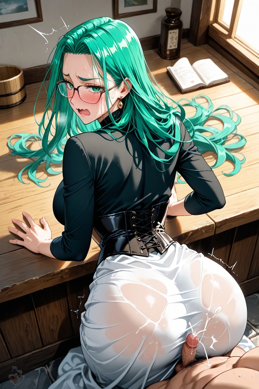 Black Corset, Voluptuos, Perfect Masive Breasts Hentai IA