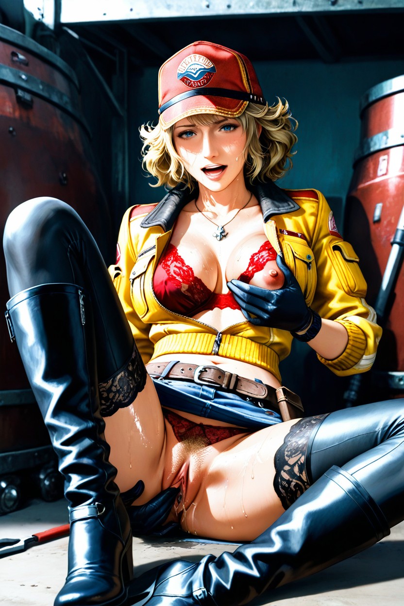 Other Hand Fondling Pussy, Pussy Leaking Juice, Animated Art Style Hentai AI Porn