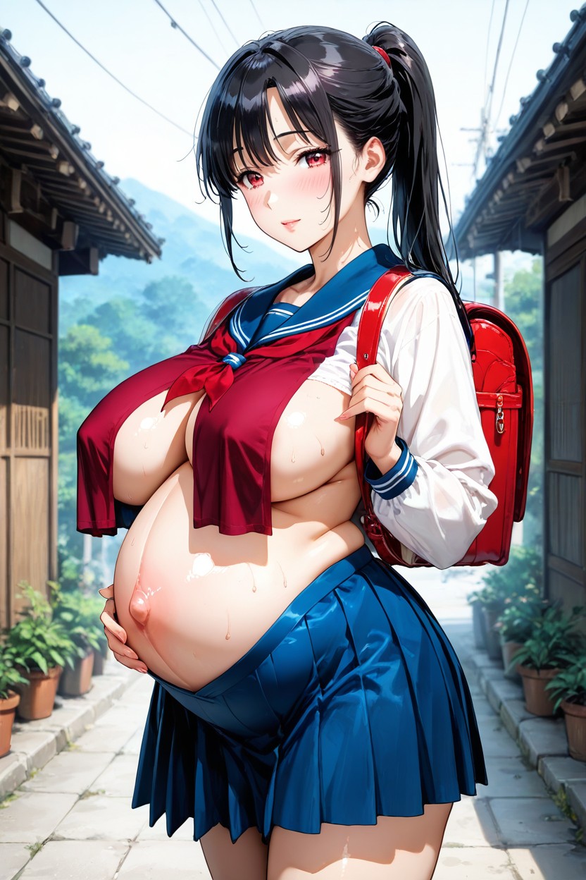 Black Hair, Looking At Viewer, Scenery ヘンタイAIポルノ