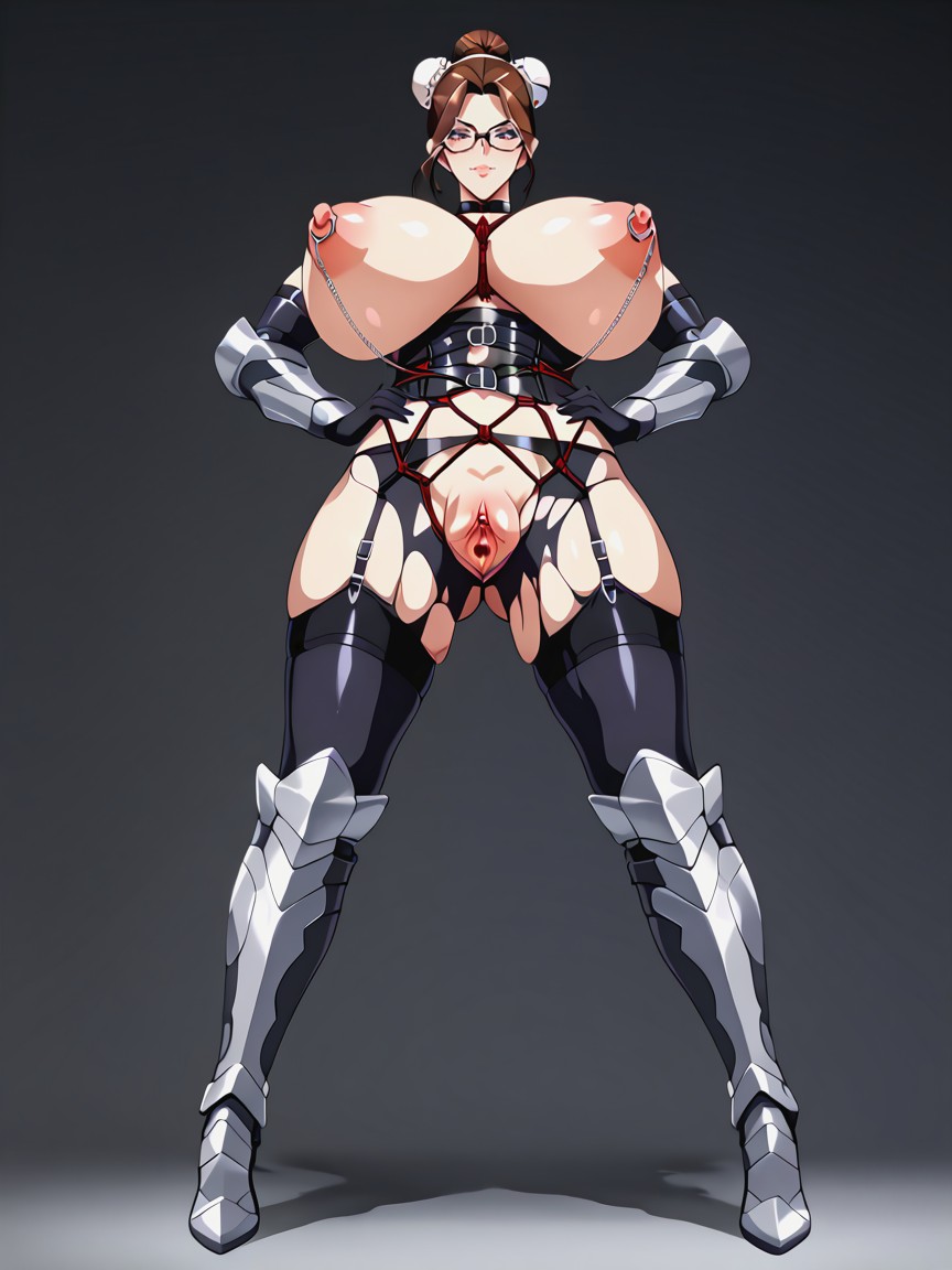 Long Black Nylon Gloves, Perfect Massive Breasts, Pussy Dilation Black Belt Porno IA Hentai