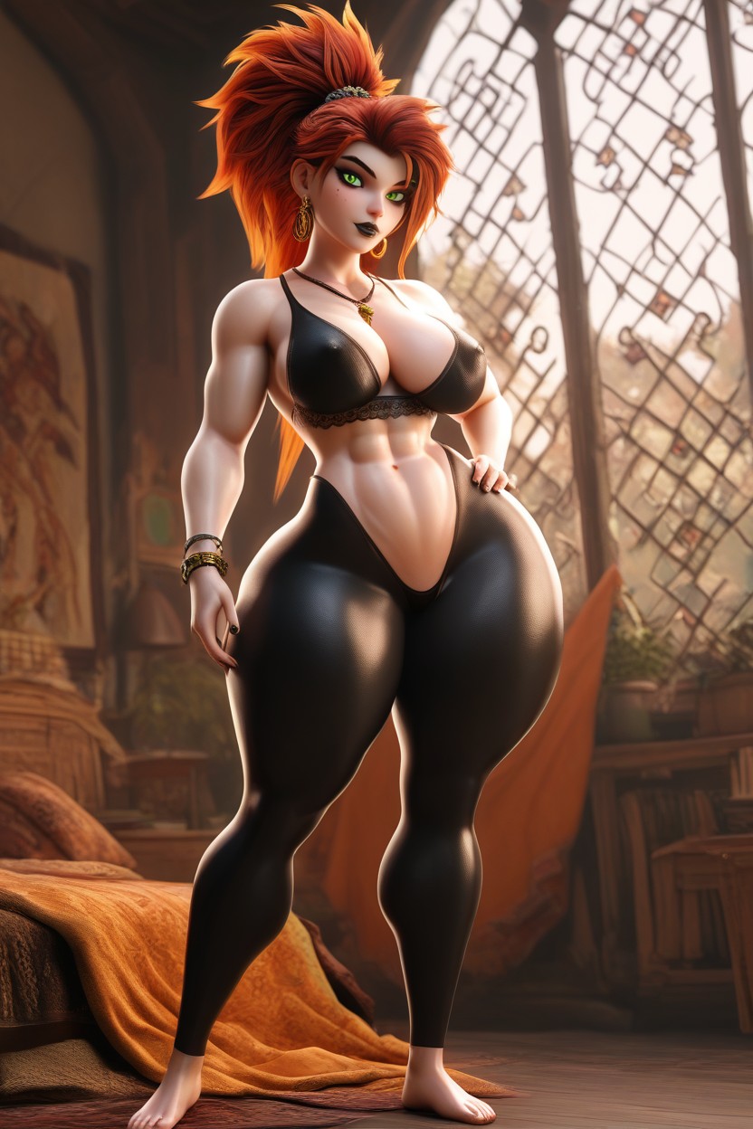 完美自然的中等乳房, The Central Figure Is A, And Tight Black Leather Leggings Pants AI黃漫